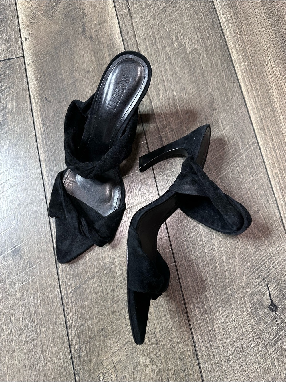 Schutz Twist Strap Pointed Toe Heels